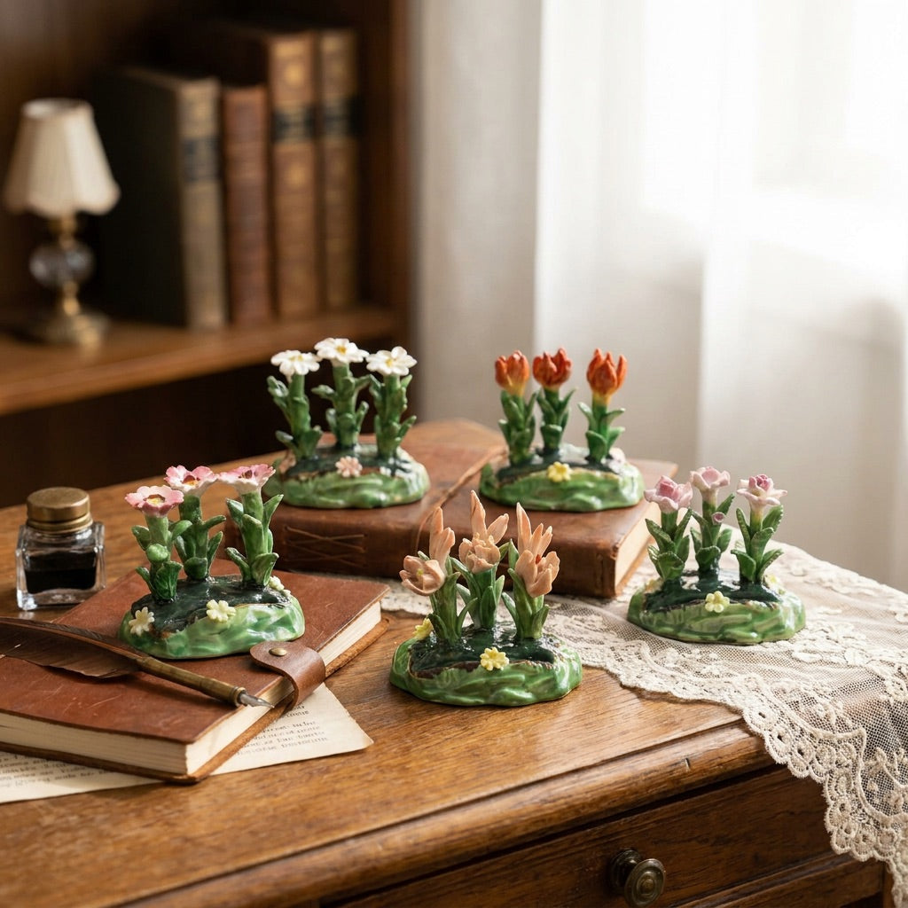 Porcelain Floral Place Card Holders