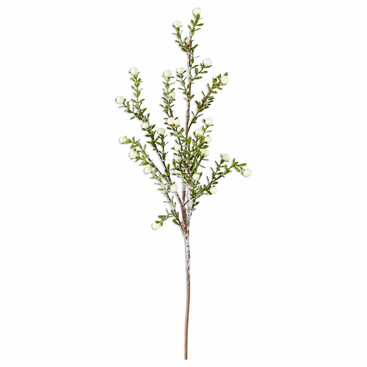 30" Snowy White Berry Stem