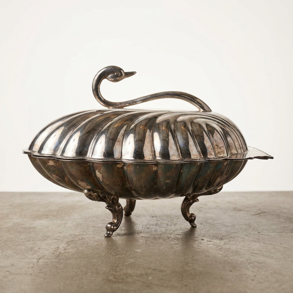 Vintage Silver Swan Shell