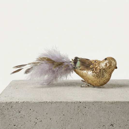 Clip-On Feather Sequin Bird