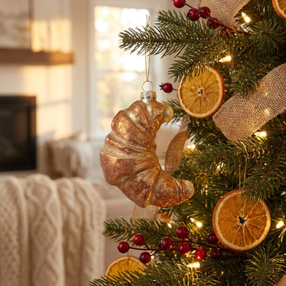 Glass Croissant Ornament