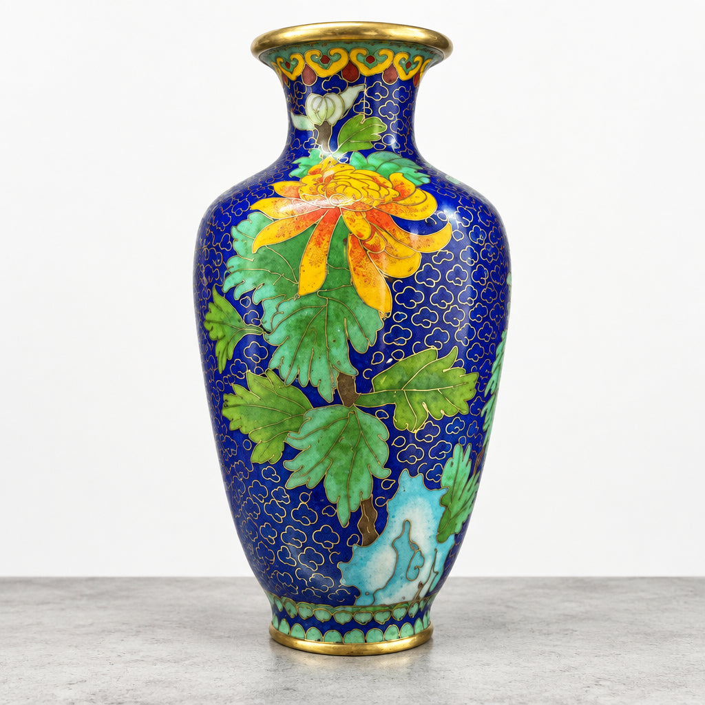 Vintage Bright Cloisonné Vase
