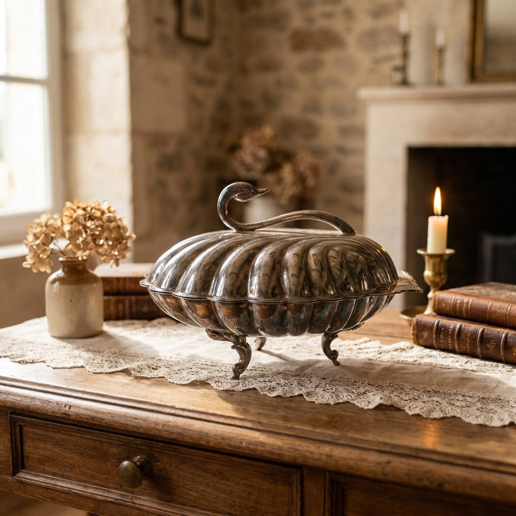 Vintage Silver Swan Shell