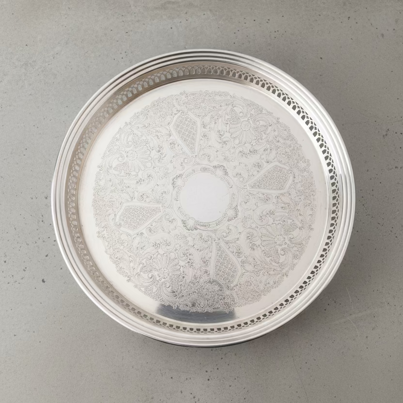 Vintage Silver Gallery Tray