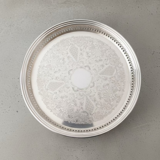 Vintage Silver Gallery Tray