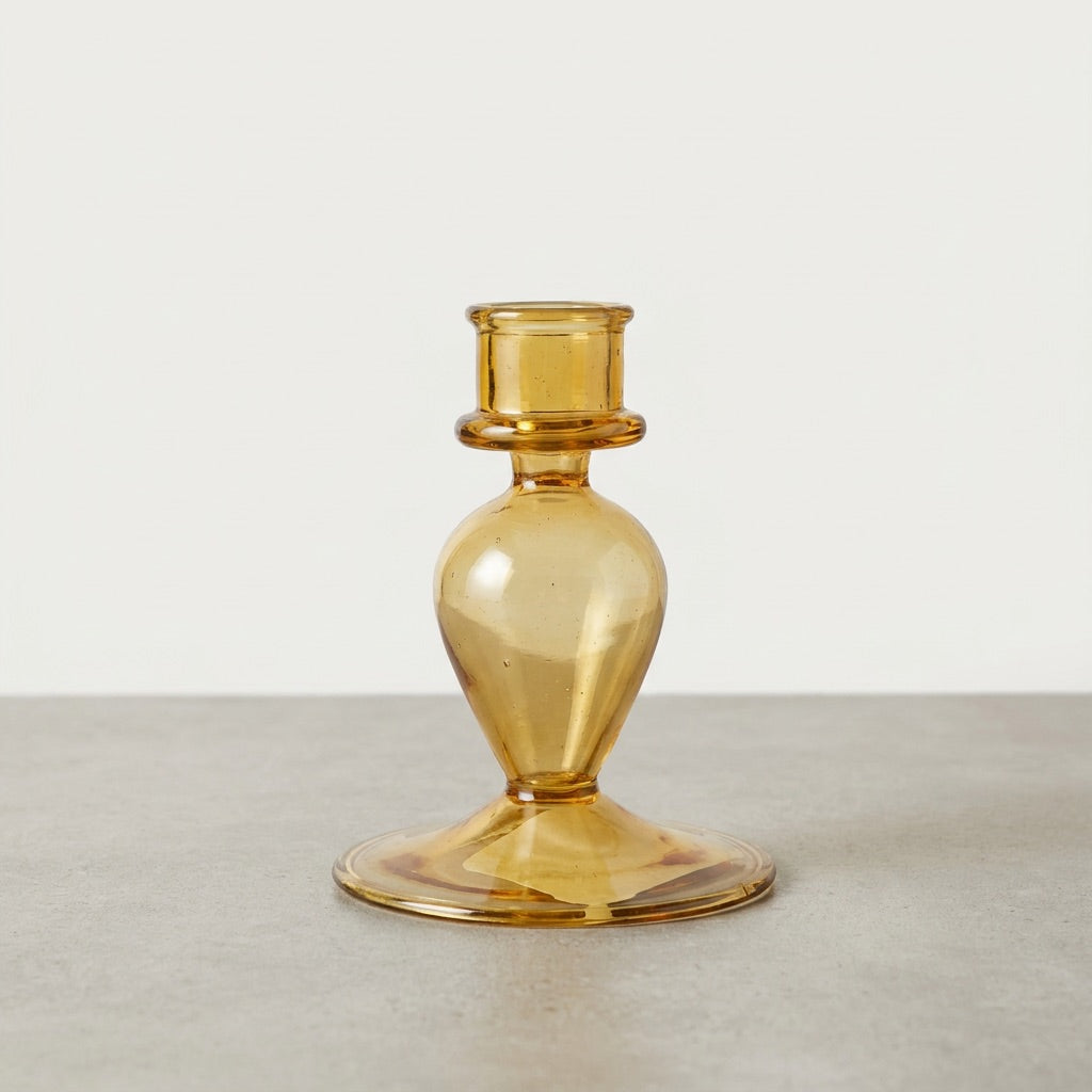 Fluted Glass Candle Holder