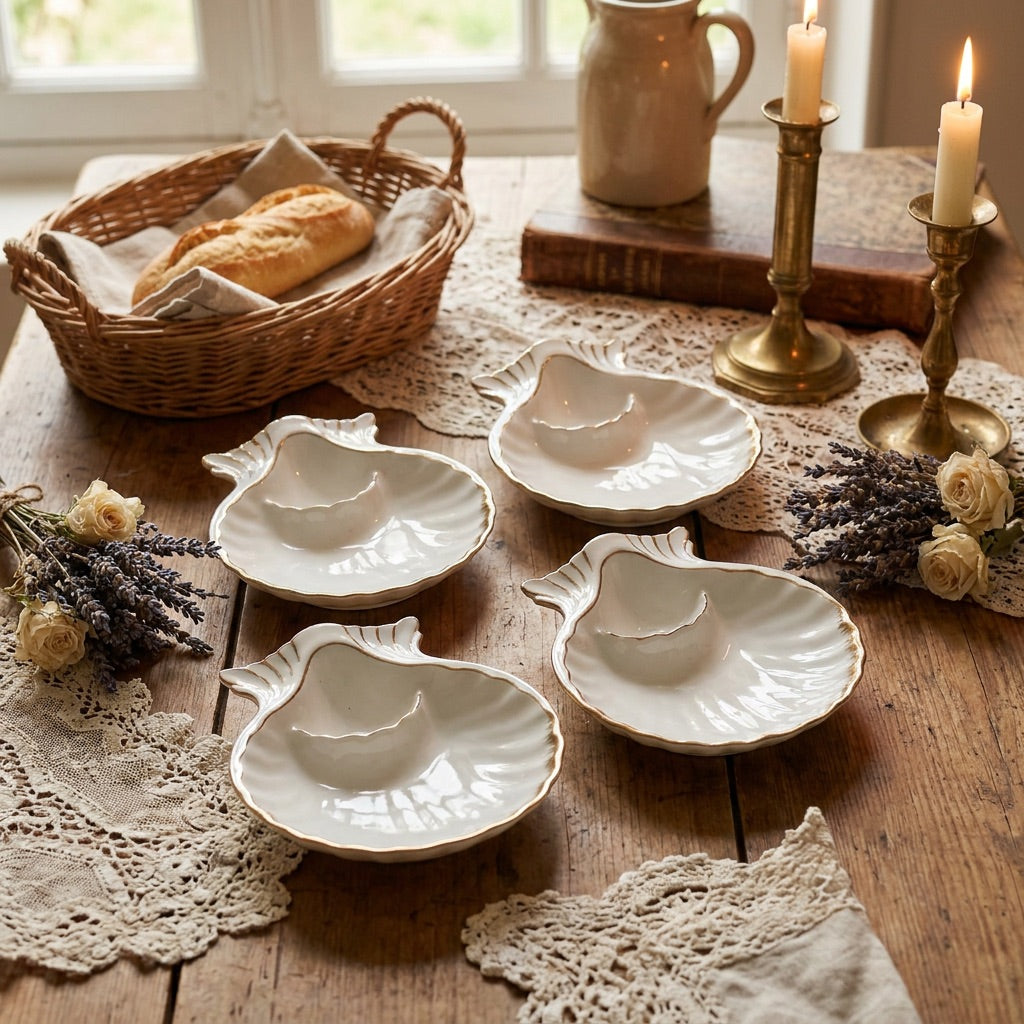 Vintage Ceramic Shell Dishes