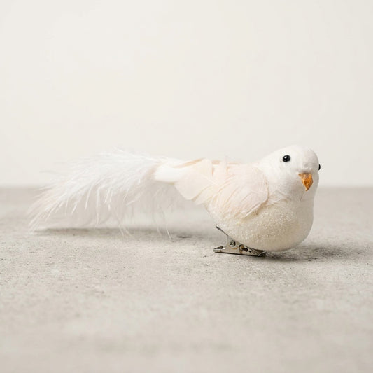 Clip-On Bird w/Ostrich Feathers