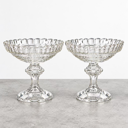 Pair of Antique Glass Compotes