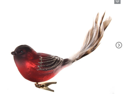Glass Bird w/ Feather Tail