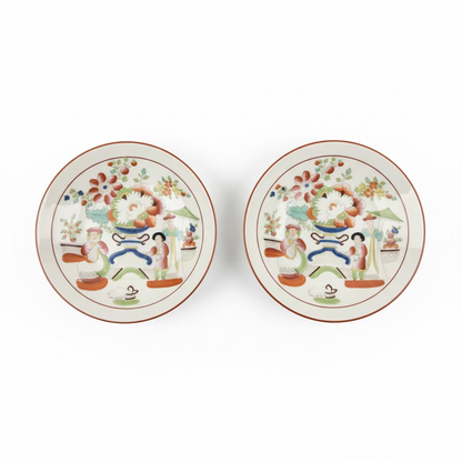 Pair of Antique Chinoiserie Saucers