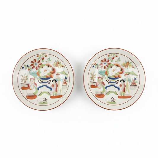 Pair of Antique Chinoiserie Saucers