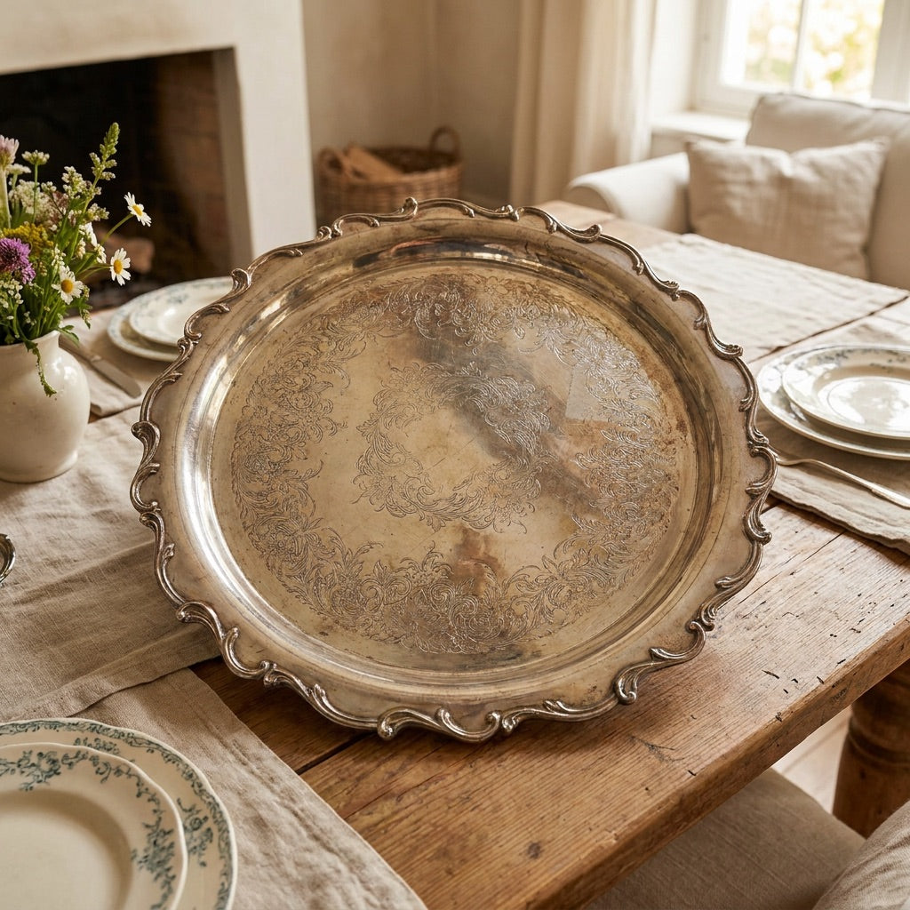 Vintage Silver Plate Lazy Susan