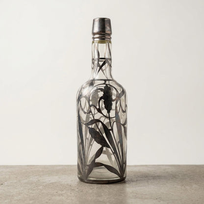 Art Nouveau Floral Glass Decanter