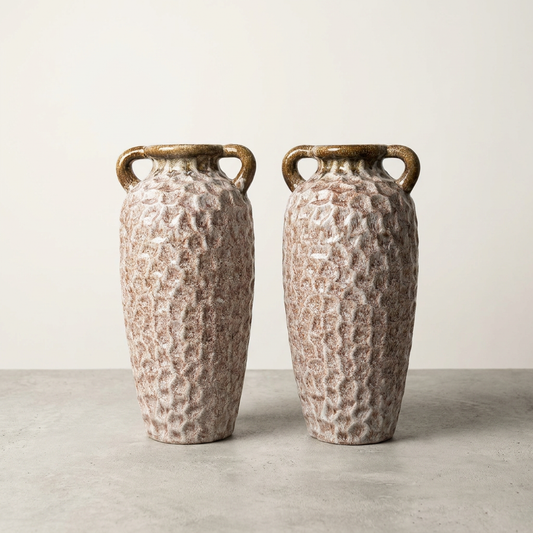 Pair of Midcentury Handled Vases