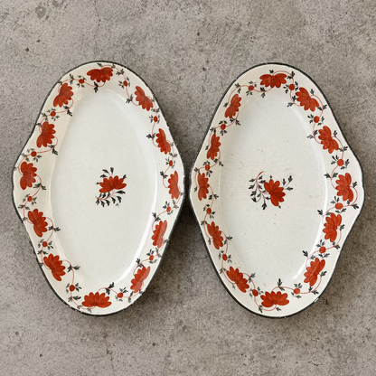 Pair of Vintage Floral Serving Dishes