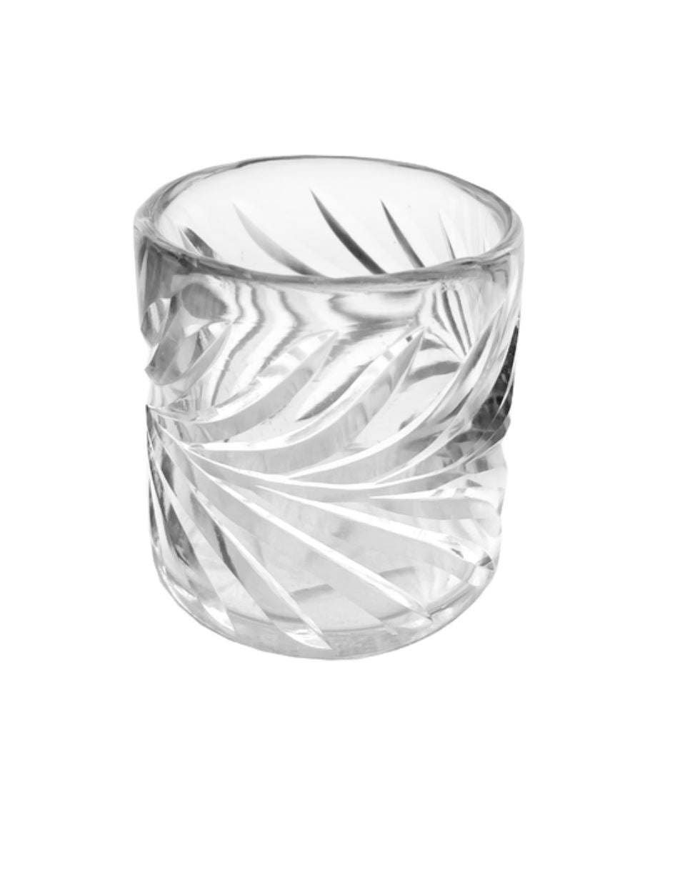 Leaf Etched Glass Cylinder