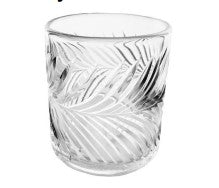 Leaf Etched Glass Cylinder