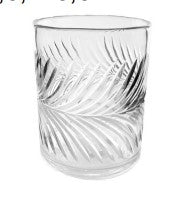 Leaf Etched Glass Cylinder