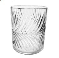 Leaf Etched Glass Cylinder