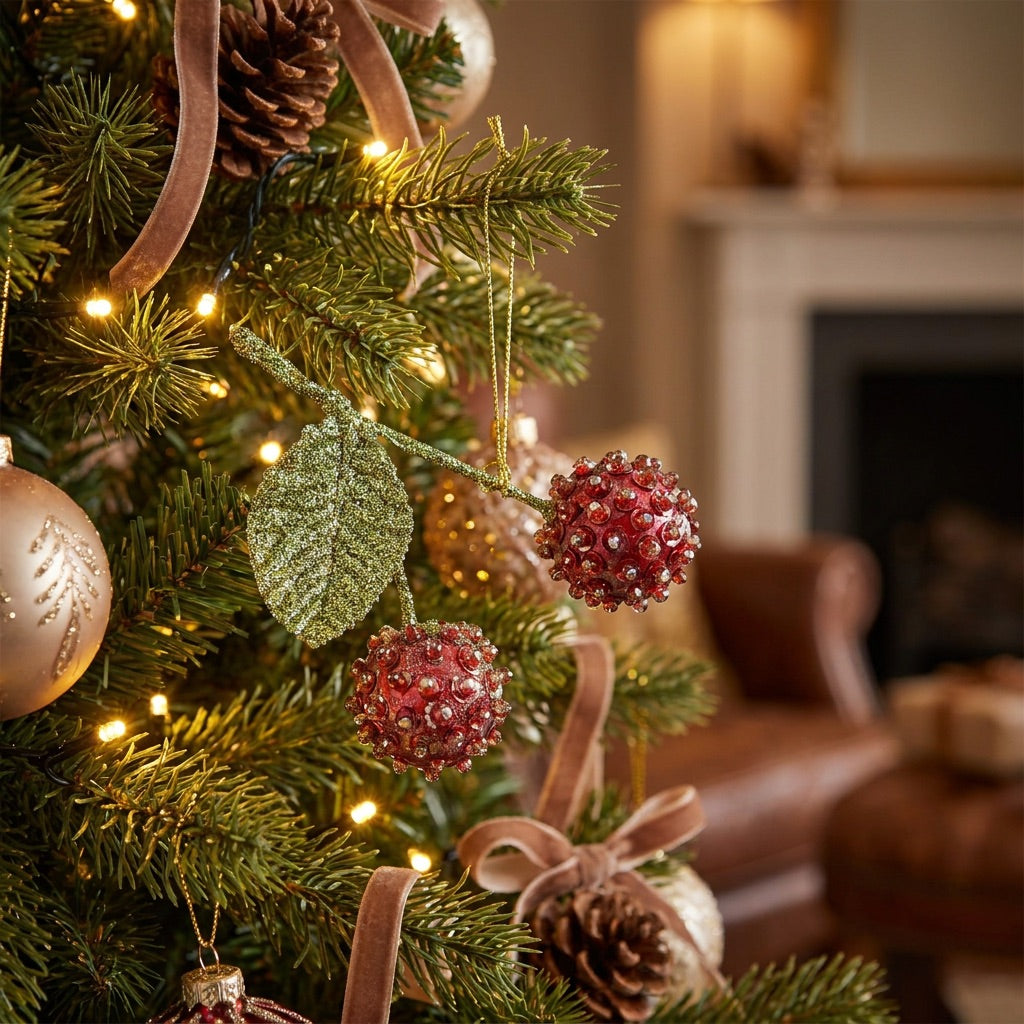 Sequin Cherries Ornament