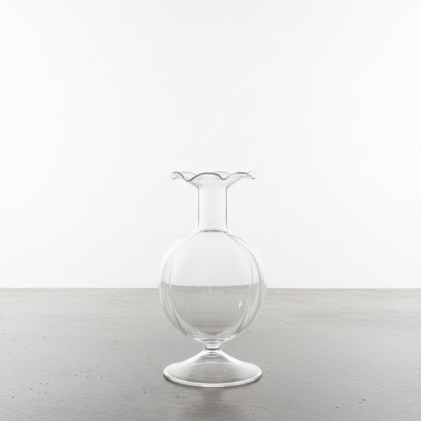 Glass Ruffle Edge Vase