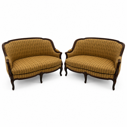 Pair of Antique Louis XV Style Loveseats