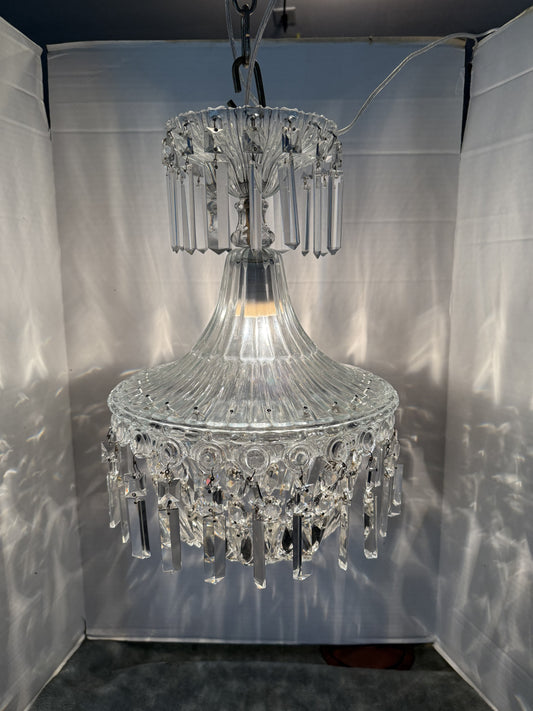 Vintage Italian Two-Tier Crystal Chandelier