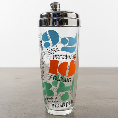Vintage Numerology Cocktail Shaker
