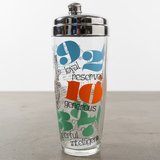 Vintage Numerology Cocktail Shaker