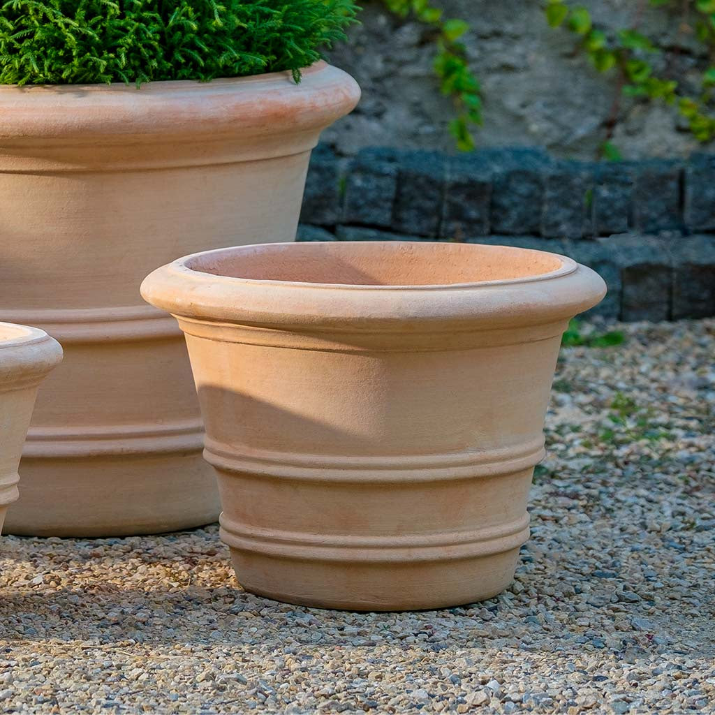 Classic Double Rolled Rim Terra Cotta Planters