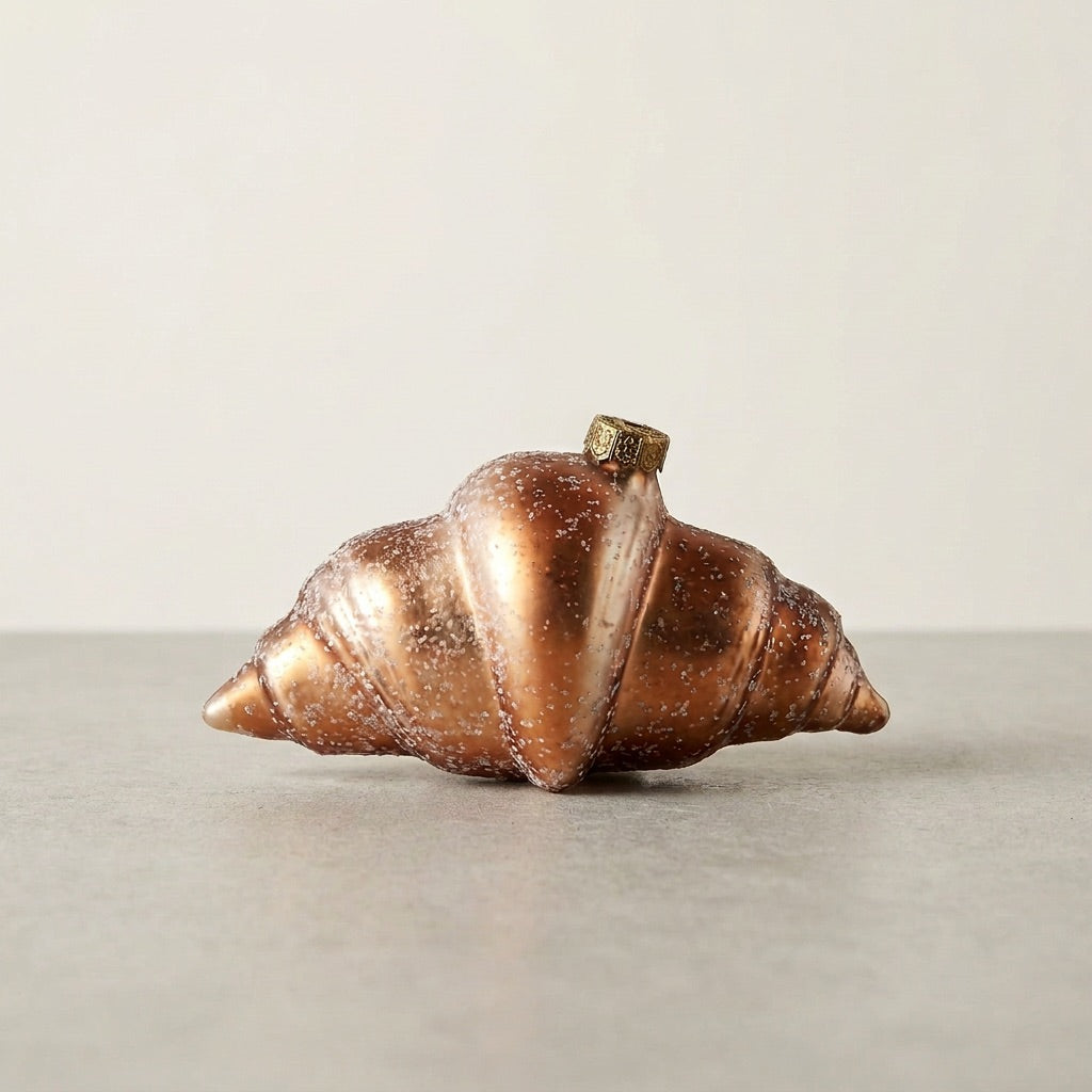 Glittered Croissant Ornament