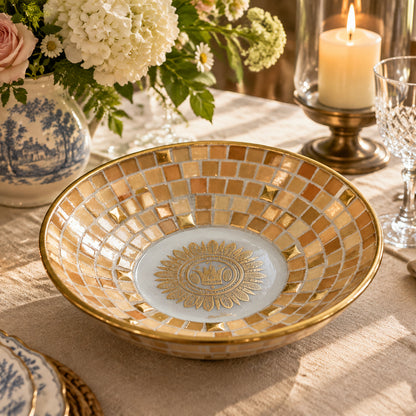 Vintage Mosaic Tile Bowl