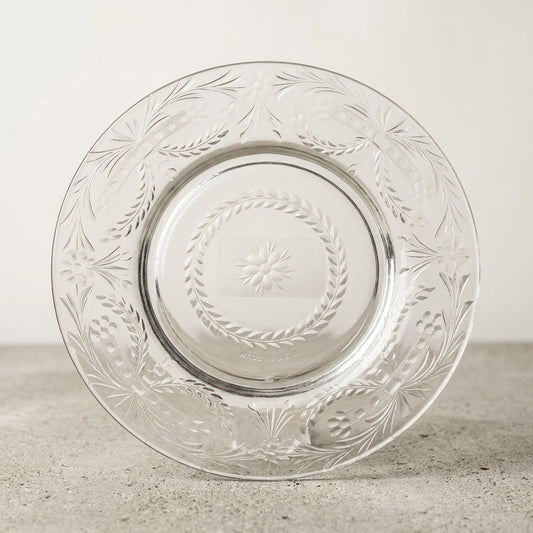 Vintage Etched Glass Plates