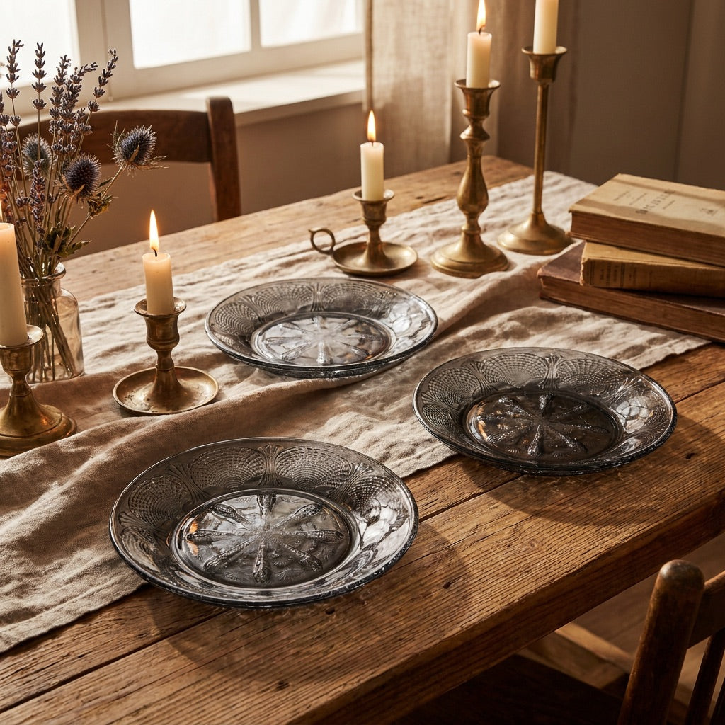 Vintage Clam Shell Glass Plates