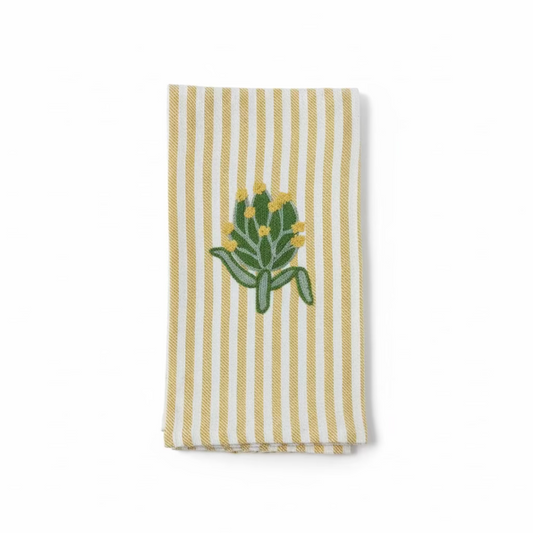 Artichoke Embroidered Tea Towel