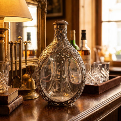Vintage Silver & Glass Decanter