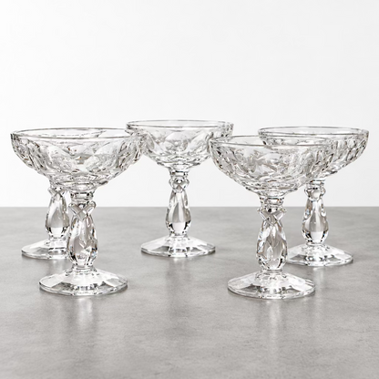 Vintage Crystal Champagne Coupes