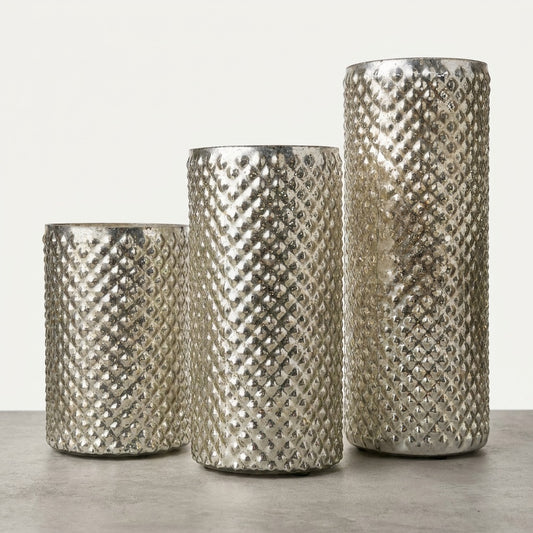 Gold Mercury Glass Hobnail Vase