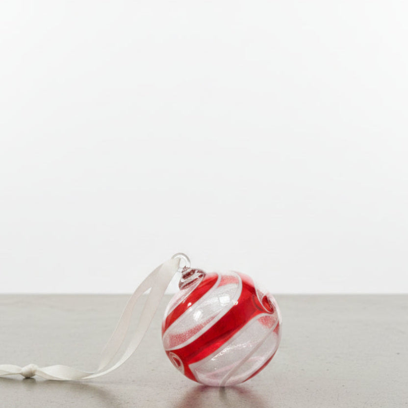 Red Spin Glass Ornament