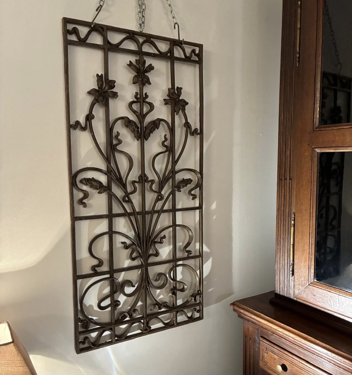 Vintage Black Floral Iron Gate