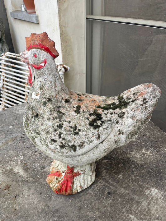 Vintage Italian Red Painted Rooster