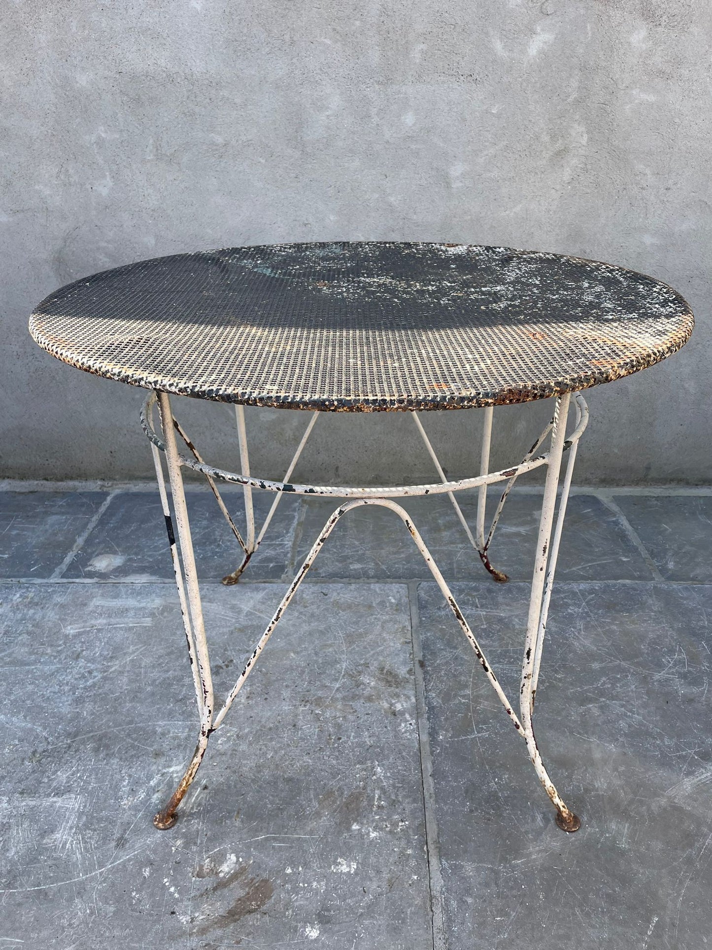 Vintage French MidCentury Round Garden Table