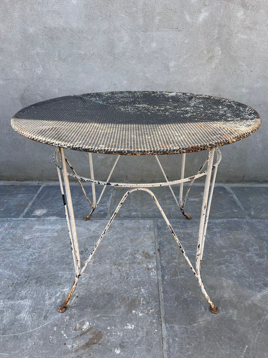 Vintage French MidCentury Round Garden Table