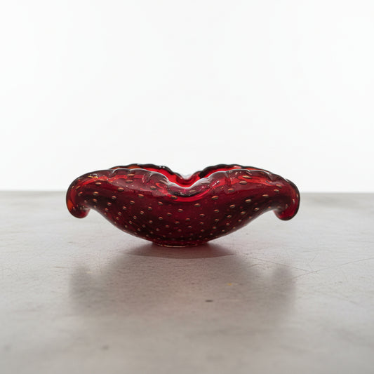 Ruby Murano Glass Bullicante Bowl