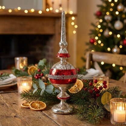 Silver Mercury Glass Finial