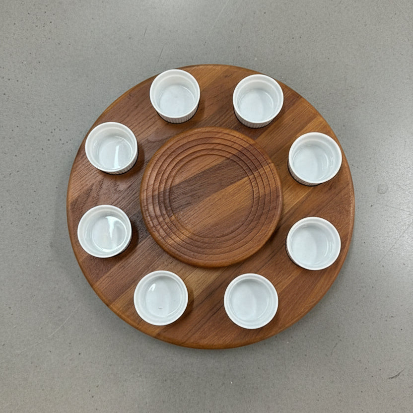 Vintage Lazy Susan with Dishes