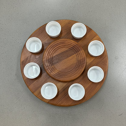 Vintage Lazy Susan with Dishes