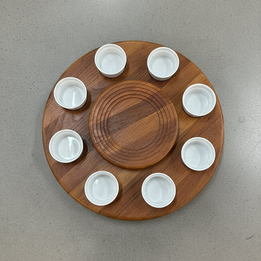 Vintage Lazy Susan with Dishes