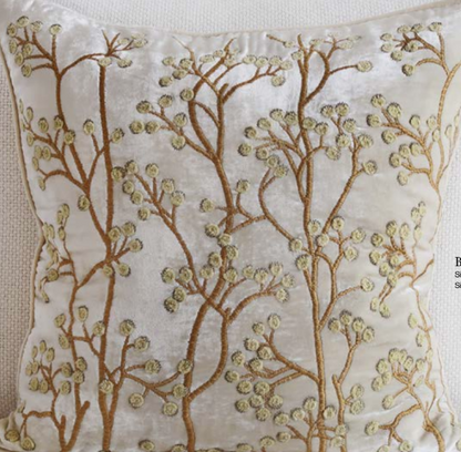 Berries Embroidered Pillow